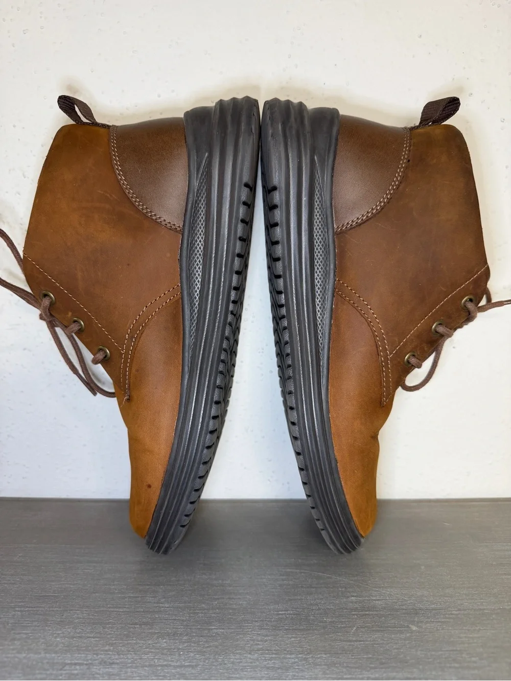 Men’s Size 8 Skechers Garza Fontaine Brown Leather Lace Up Casual Boot